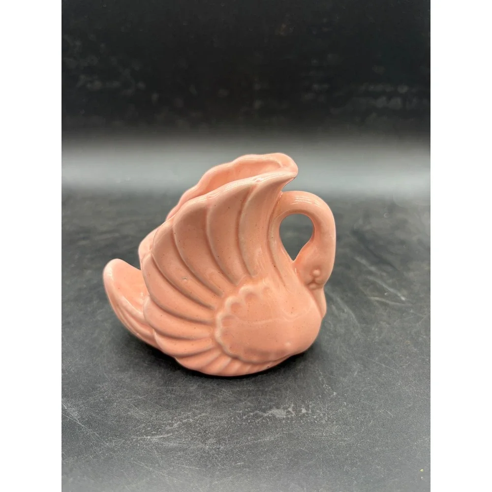 Vintage‎ Pink Ceramic Swan Planter Mini Vase Mid Century Modern Decor